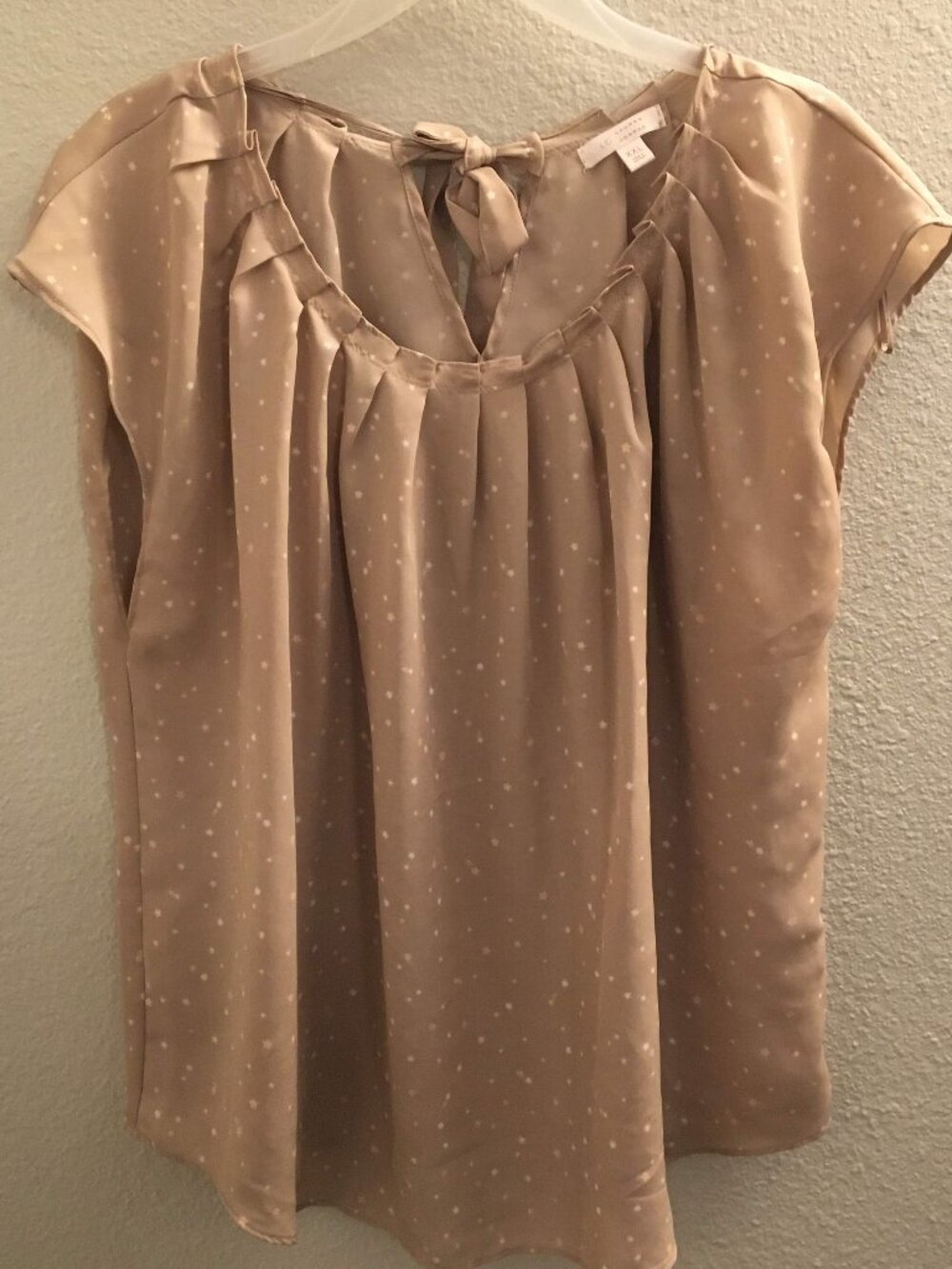 LC LAUREN CONRAD Pink Grey Stars Sleeveless Blouse Size XXL